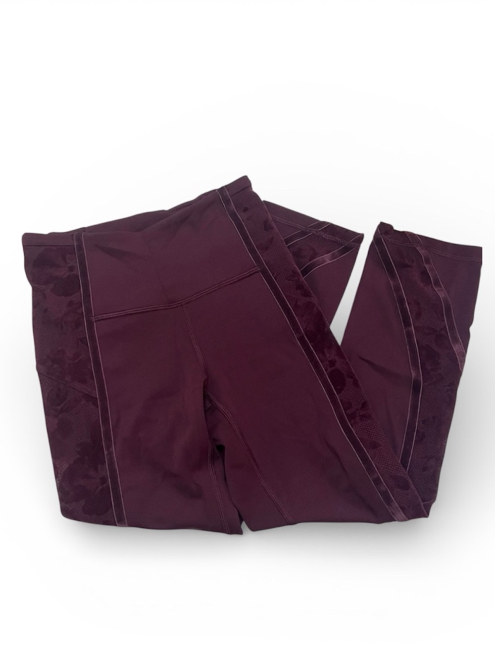 Lululemon Wunder Under Crop High-Rise *Flocked 21” Dark Adobe Luxtreme Size 2